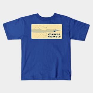 Express yourself blue aged version Kids T-Shirt